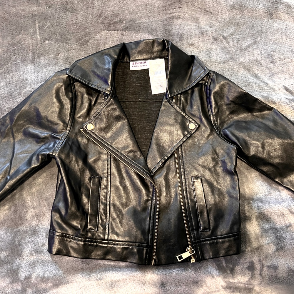 Blueberi Boulevard Kids faux leather jacket size Small